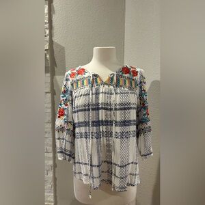 Savanna Jane Multicolor Floral Embroidered Blouse